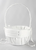 Audrey Flower Girl Basket, White Audrey Flower Girl Basket, White
