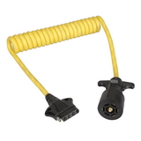 Wesbar 7-Way Trailer to 5-Way Flat Car End Coiled Jumper w/ 4ft cable Wesbar 7-Way Trailer to 5-Way Flat Car End Coiled Jumper w/ 4ft cable
