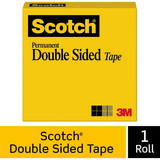 Scotch Double-Sided Tape, 0.5" Width x 900" Length - 1" Core - Double-sided, Photo-safe, Non-yellowing - 1 Roll - Clear, Price/RL Scotch Double-Sided Tape, 0.5" Width x 900" Length - 1" Core - Double-sided, Photo-safe, Non-yellowing - 1 Roll - Clear, Price/RL