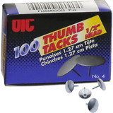 OIC Thumb Tacks, 0.5" Length - 100 / Box - Silver, Price/BX OIC Thumb Tacks, 0.5" Length - 100 / Box - Silver, Price/BX