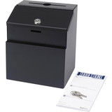 Safco Suggestion/Ballot Box, 25 x Card - External Dimensions 8.50" Height x 7.12" Width x 6" Depth - Steel - Black, Price/EA Safco Suggestion/Ballot Box, 25 x Card - External Dimensions 8.50" Height x 7.12" Width x 6" Depth - Steel - Black, Price/EA