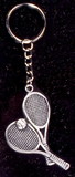 Pewter Crossed Racquet Key Ring Pewter Crossed Racquet Key Ring