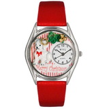 Whimsical Watches Christmas Puppy Silver Watch Whimsical Watches Christmas Puppy Silver Watch