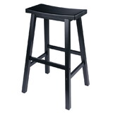 Winsome 20089 Wood Saddle Seat 29" Black Stool, RTA Winsome 20089 Wood Saddle Seat 29" Black Stool, RTA